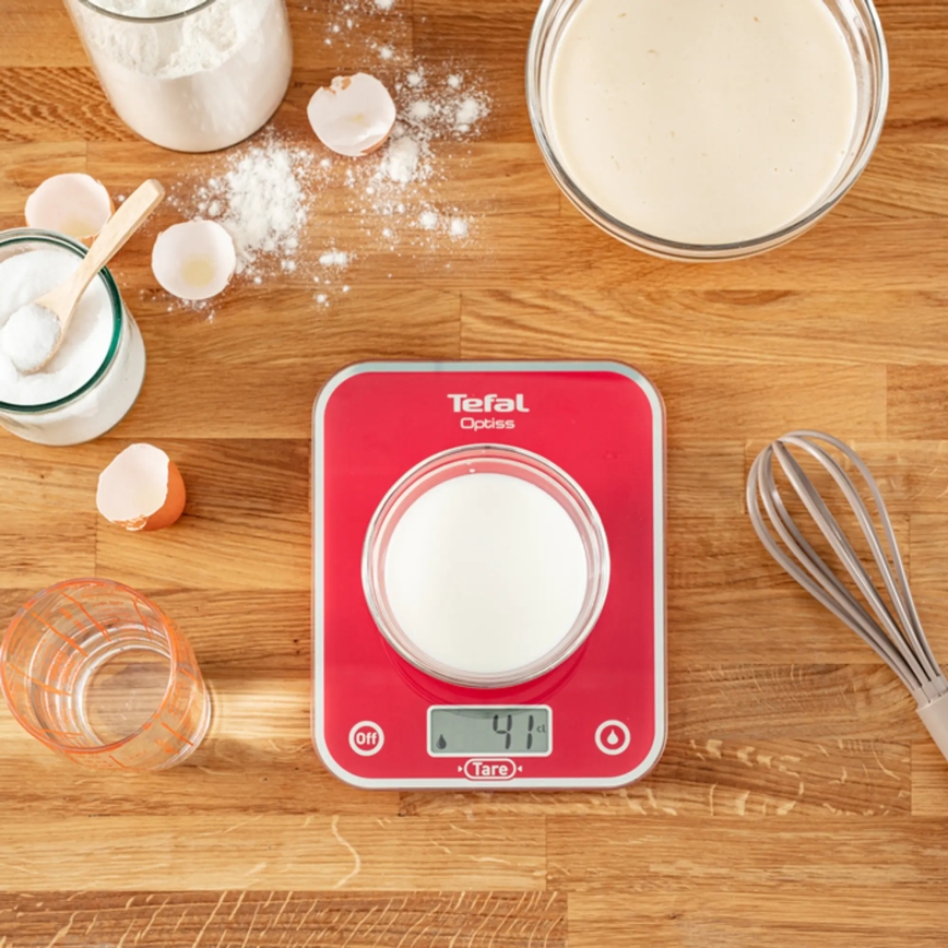 Cântar de bucătărie OPTISS CUPCAKES 2xAAA roșu Tefal