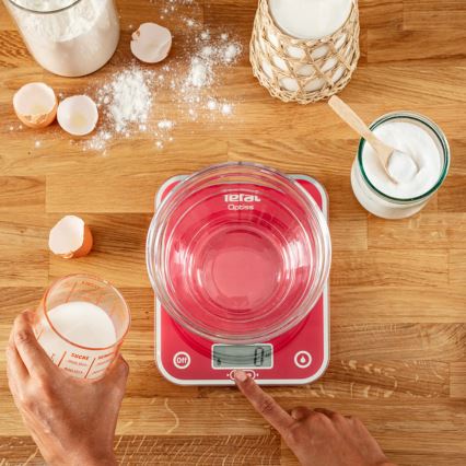 Cântar de bucătărie OPTISS CUPCAKES 2xAAA roșu Tefal