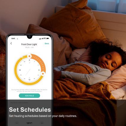 Cap termostatic inteligent Tuya cu ecran LCD, alimentat cu 2x AA