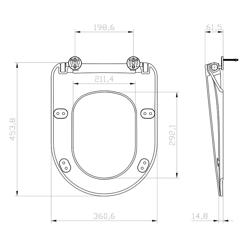 Capac WC Ravak X01795 SoftClose CHROME, negru