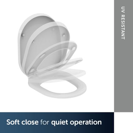 Capac WC TONIC Ideal Standard K706101 – alb, cu închidere lentă (SoftClose)