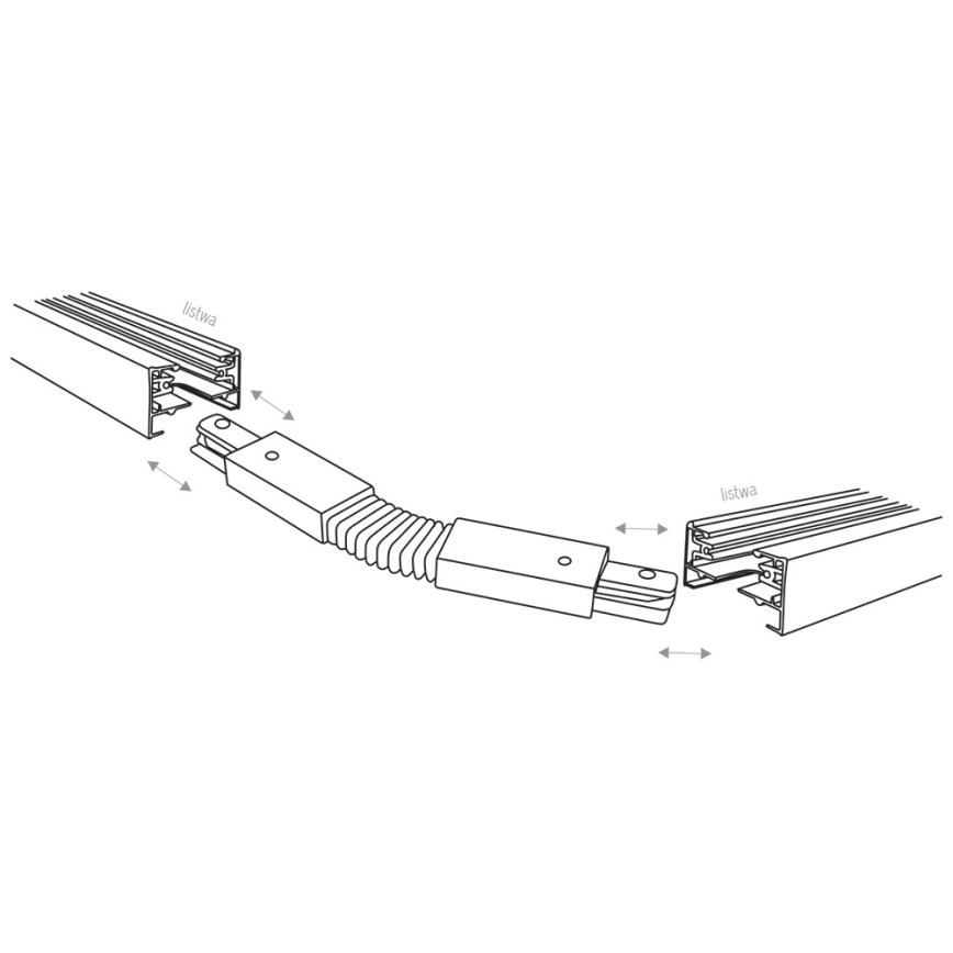 Capăt pentru sistemul de șine 1-fazic TRACER flexibil negru