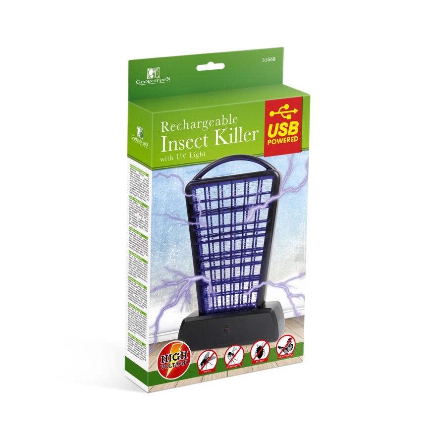 Capcană UV pentru insecte, 1000 mAh/5V, negru