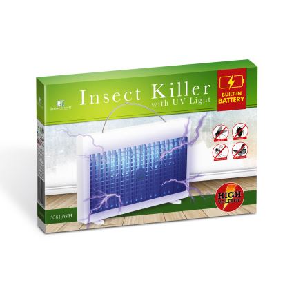 Capcană UV reîncărcabilă pentru insecte, 1200 mAh/5V, albă