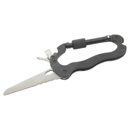 Carabină multifuncțională din aluminiu cu siguranță, neagră