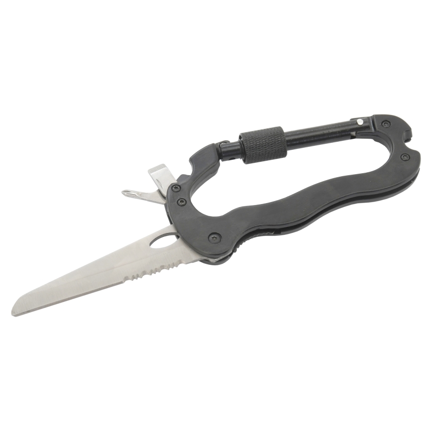 Carabină multifuncțională din aluminiu cu siguranță, neagră