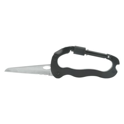 Carabină multifuncțională din aluminiu cu siguranță, neagră