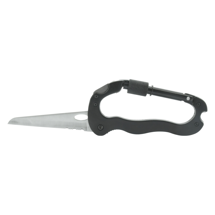 Carabină multifuncțională din aluminiu cu siguranță, neagră