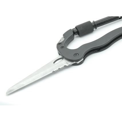 Carabină multifuncțională din aluminiu cu siguranță, neagră