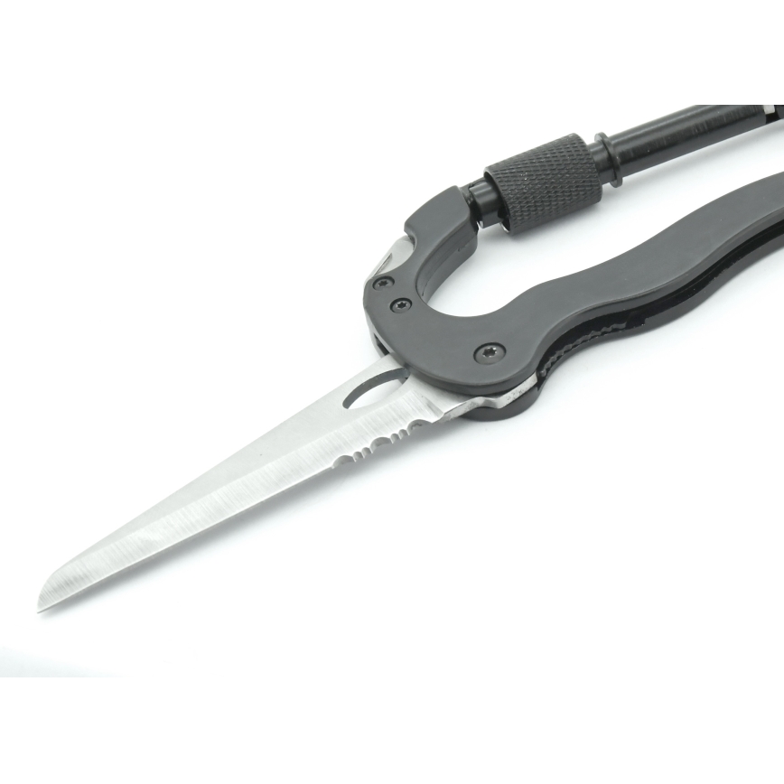 Carabină multifuncțională din aluminiu cu siguranță, neagră