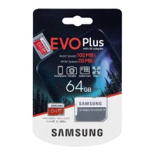 Card de memorie MicroSDXC 64GB EVO+ U1 100MB/s Samsung + adaptor SD