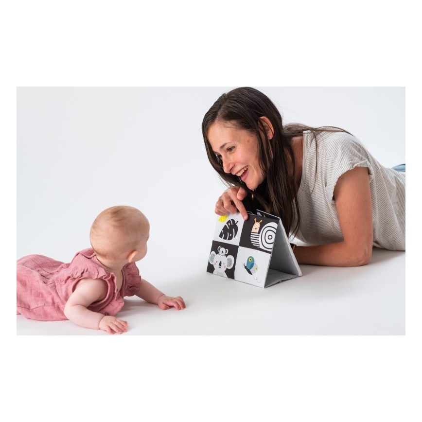 Carte textilă pentru copii cu oglindă, negru Taf Toys