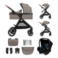 Cărucior de copii combinat 3 în 1 KINDERKRAFT ESME Sand beige + scaun auto MINK PRO