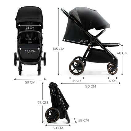 Cărucior de copii KINDERKRAFT SELECT MITZY Ink black