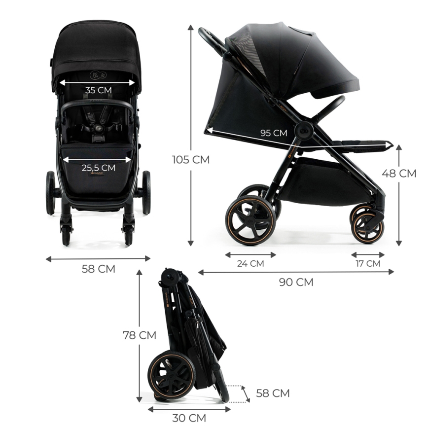 Cărucior de copii KINDERKRAFT SELECT MITZY Ink black
