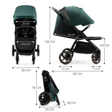 Cărucior de copii KINDERKRAFT SELECT MITZY Jade green