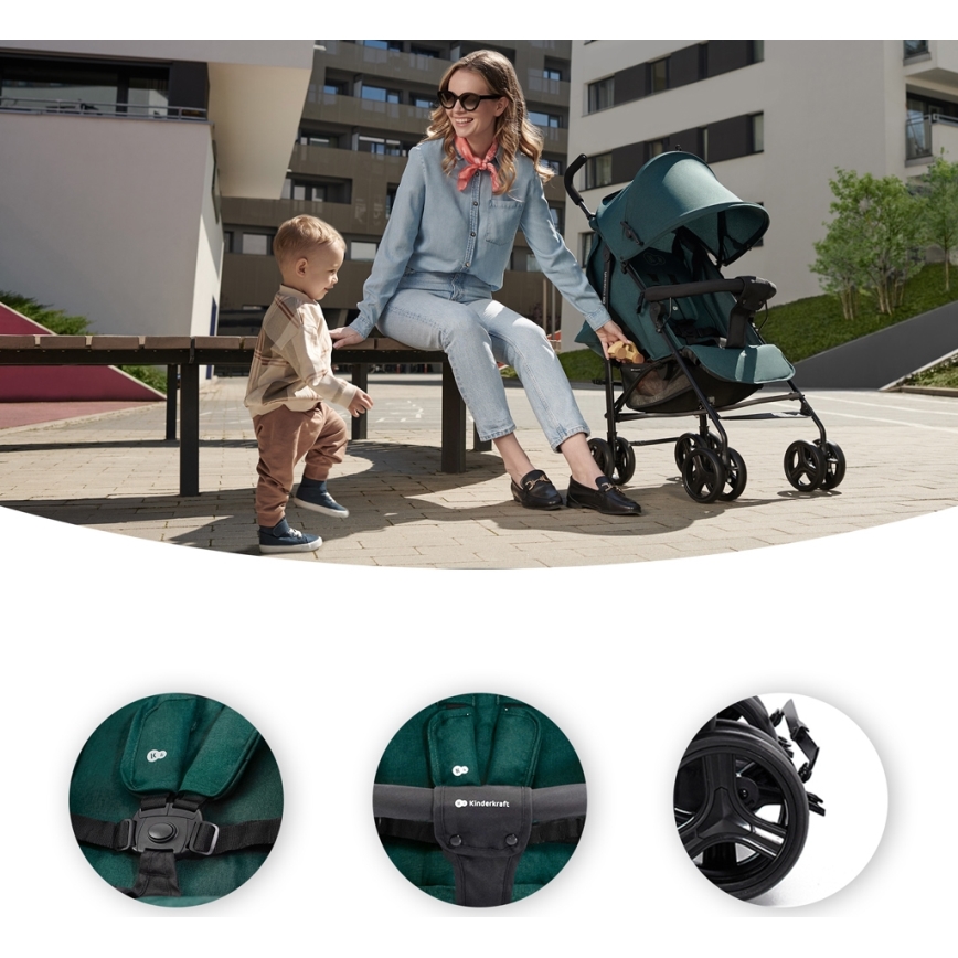 Cărucior de copii KINDERKRAFT TIK Green forest