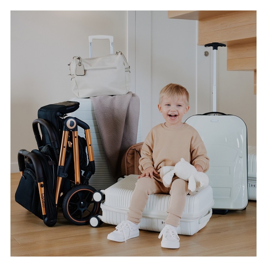 Cărucior de copii Lionelo CLOE negru/auriu