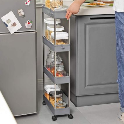 Cărucior de depozitare pe roți MARGE, gri