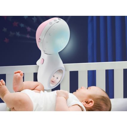 Carusel pentru pătuț cu sunete și proiector 3 în 1 Infantino 3xAAA roz