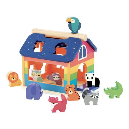 Casă curcubeu cu piese Vilac