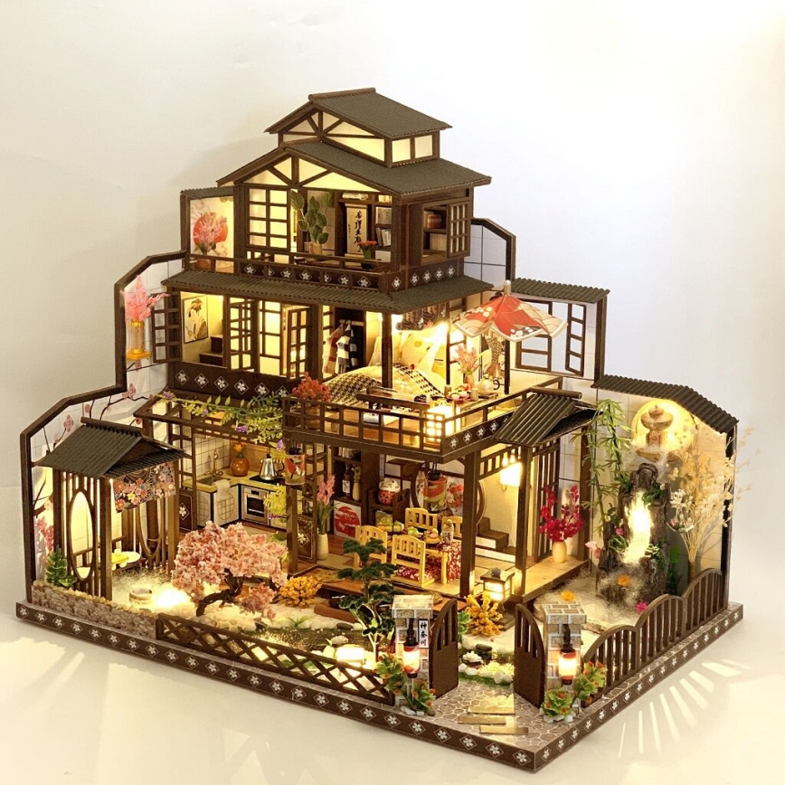 Casă miniaturală 2Kids Toys vilă îmbelșugată cu sakura 2xAAA