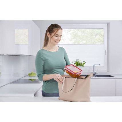 Caserolă Tefal 0,85 l MSEAL GLASS roșu/sticlă