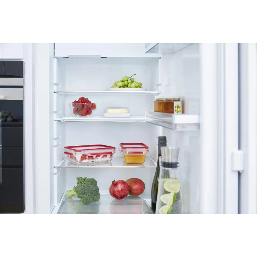 Caserolă Tefal 1,3 l MSEAL GLASS roșu/sticlă