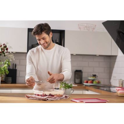 Caserolă Tefal 2 l MSEAL GLASS roșu/sticlă