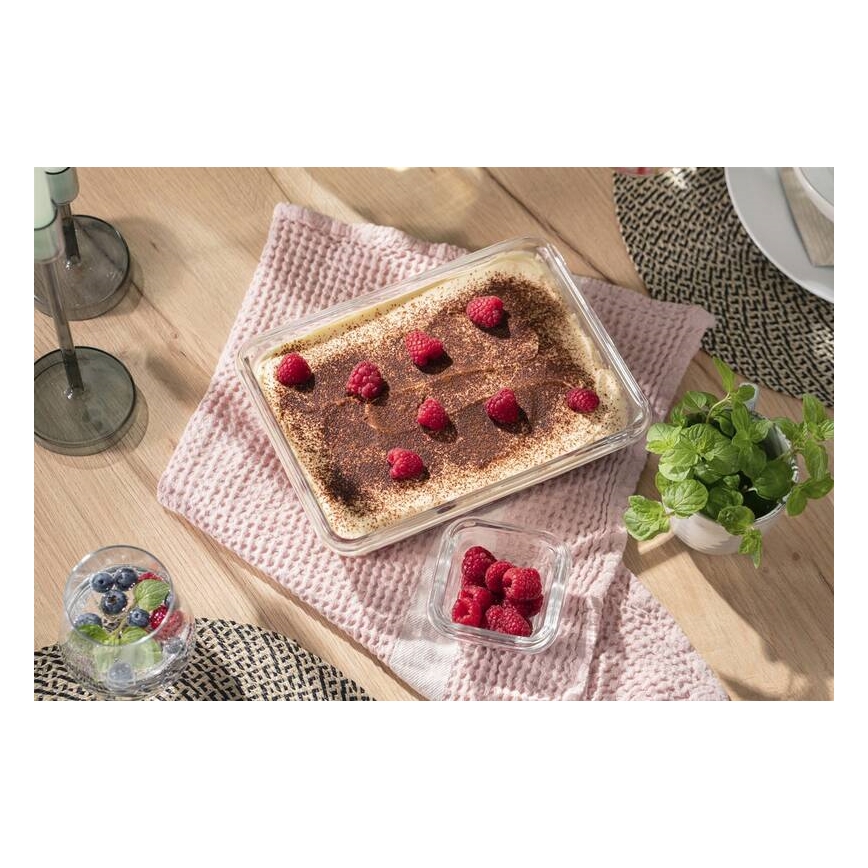 Caserolă Tefal 2 l MSEAL GLASS roșu/sticlă