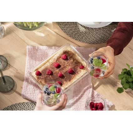 Caserolă Tefal 2 l MSEAL GLASS roșu/sticlă