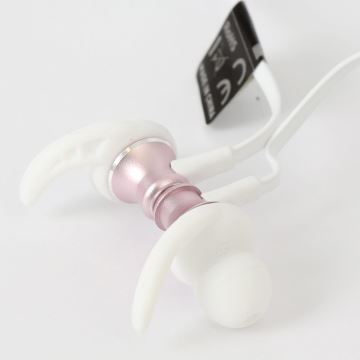Căști Bluetooth cu microfon și cititor de card microSD culoare alb/roz