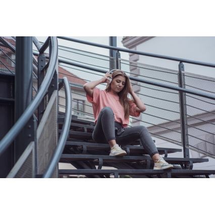 Căști fără fir cu microfon 3,7V/400 mAh verde/alb Sencor