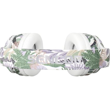 Căști fără fir cu microfon 3,7V/400 mAh verde/alb Sencor