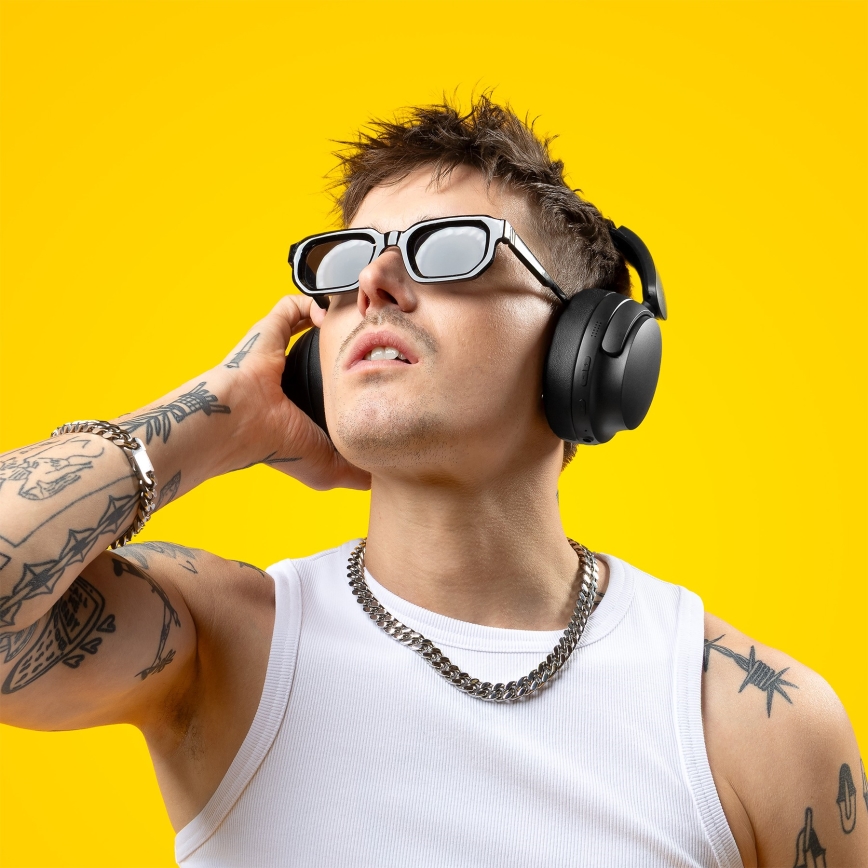Căști fără fir cu microfon și funcție ANC Niceboy Stellar 400 mAh IPX4 negru