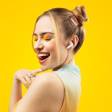 Căști fără fir Niceboy Beans 4 POP 200 mAh + 2x 30 mAh IPX4 alb