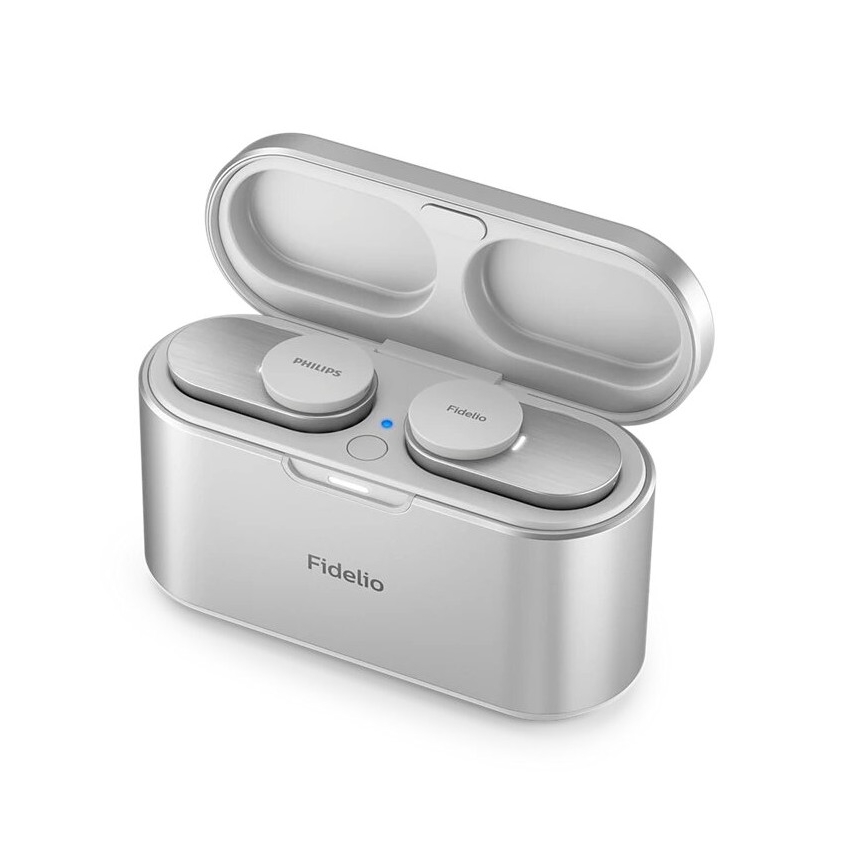 Căști fără fir Philips T1WT/00 IPX4 2x 60 mAh + 650 mAh argintiu
