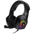 Căști LED RGB cu fir cu microfon pentru jocuri video CONNECT IT CHP-5600-BK negru