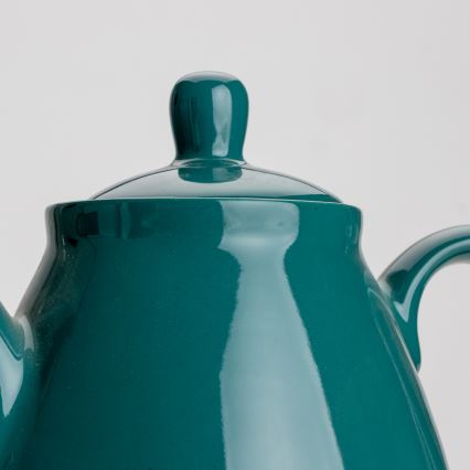 Ceainic ceramic turcoaz cu capac