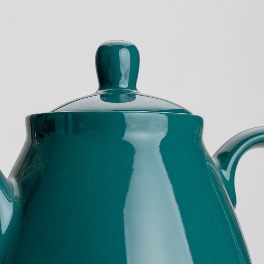 Ceainic ceramic turcoaz cu capac