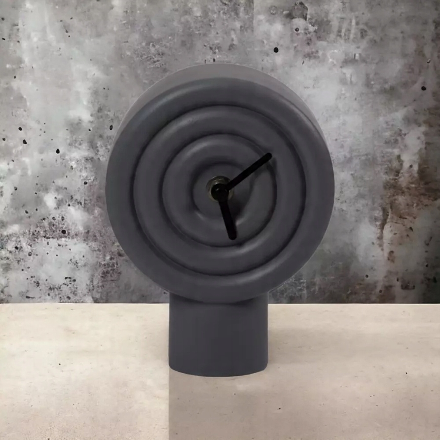 Ceas de masă din ceramică, 16 cm, 1xAA, gri