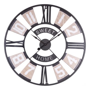 Ceas de perete 1x AA, negru/bej