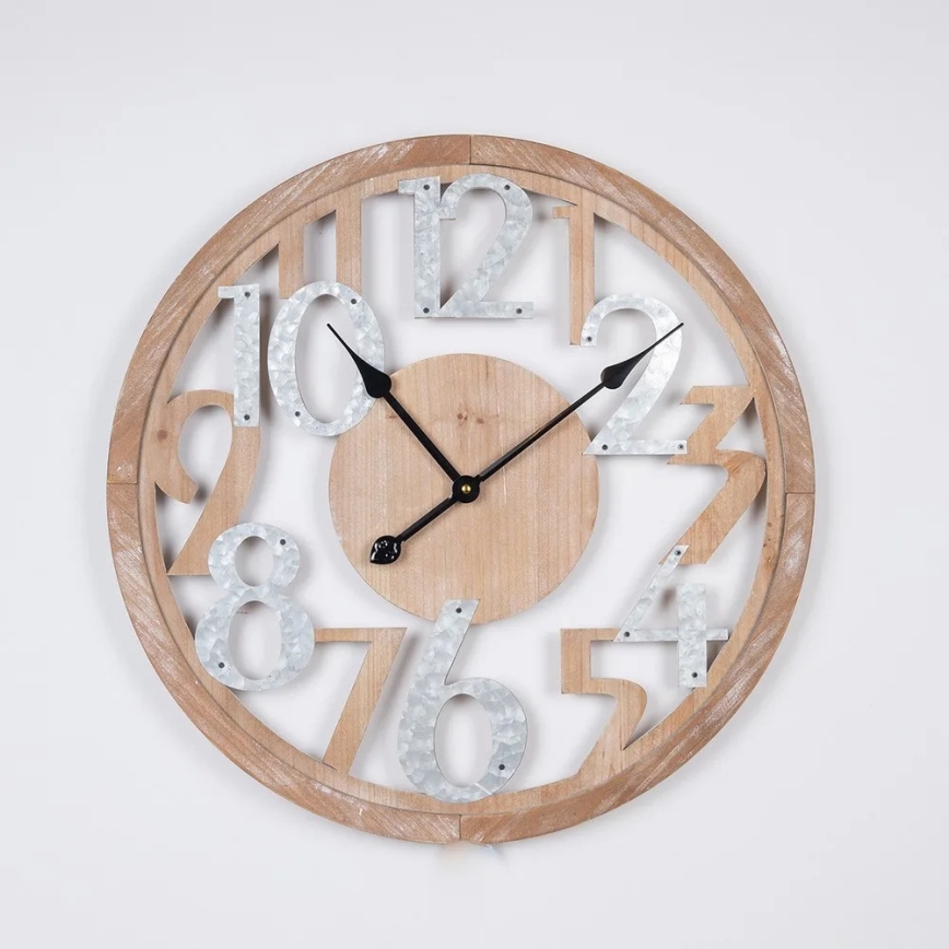Ceas de perete 1xAA, diametru 60 cm, bej/alb