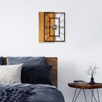 Ceas de perete 49x58 cm 1xAA lemn/metal