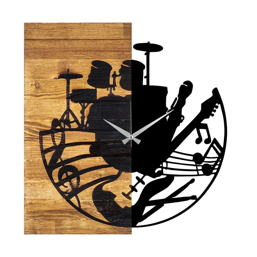 Ceas de perete 60x58 cm 1xAA lemn/metal