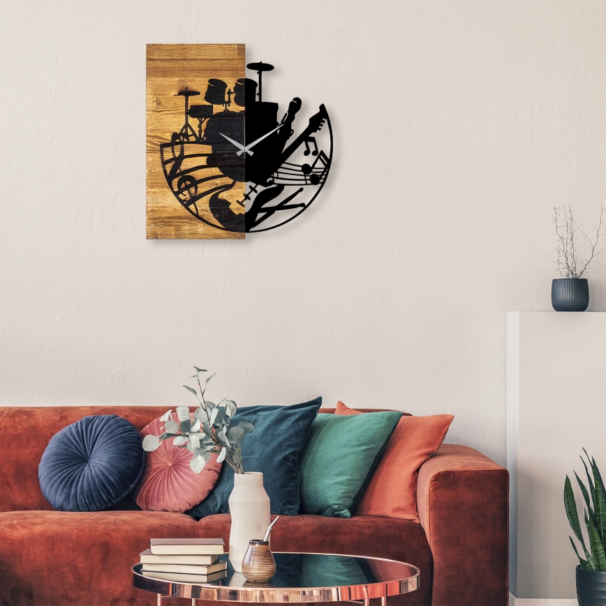 Ceas de perete 60x58 cm 1xAA lemn/metal