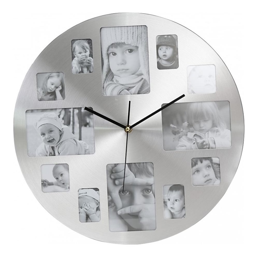 Ceas de perete cu rame foto 1×AA
