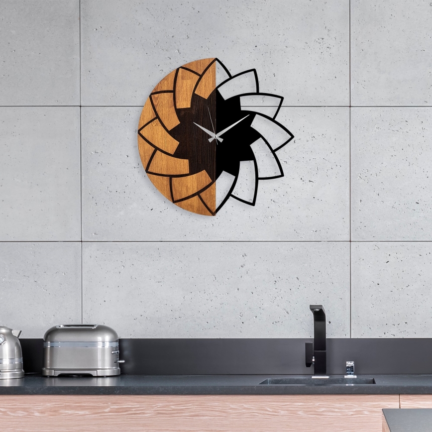 Ceas de perete d. 56 cm 1xAA lemn/metal