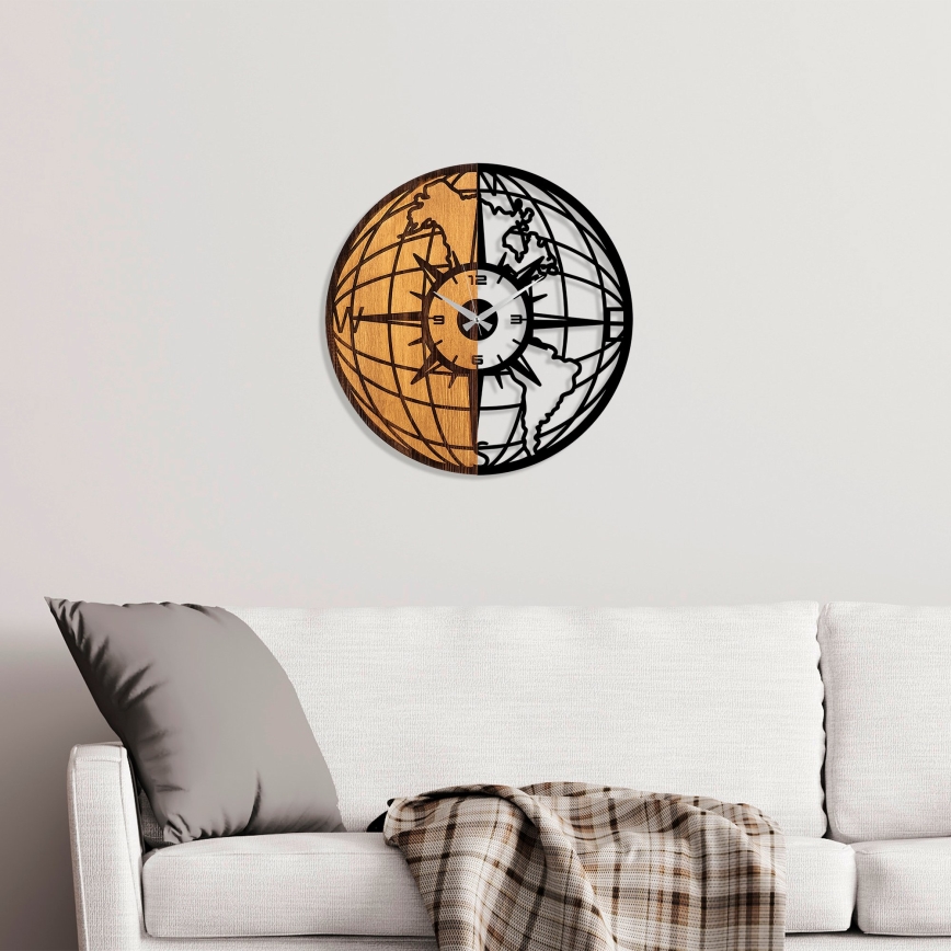 Ceas de perete d. 56 cm 1xAA lemn/metal