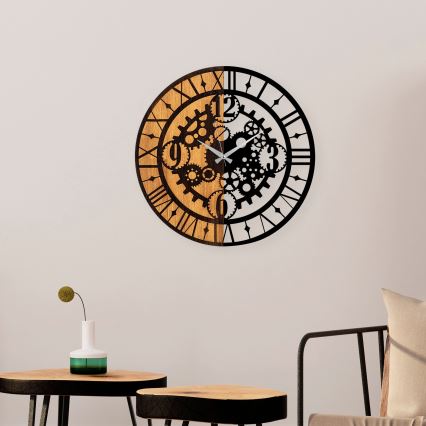 Ceas de perete d. 56 cm 1xAA lemn/metal